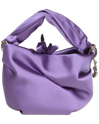 Jimmy Choo Satin Bonny Bag With Woven Handle - Purple