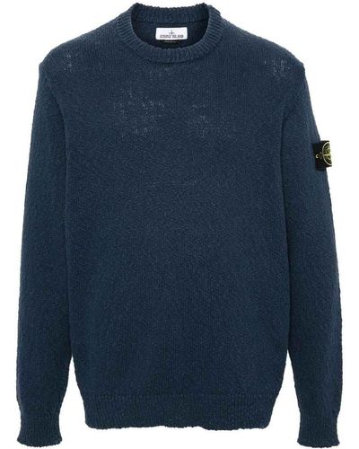 Stone Island Jumper With Patch - Blue