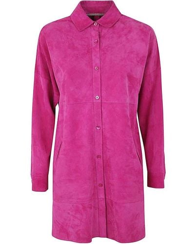 The Jackie Leathers Swan Long Sleeves Trench - Pink