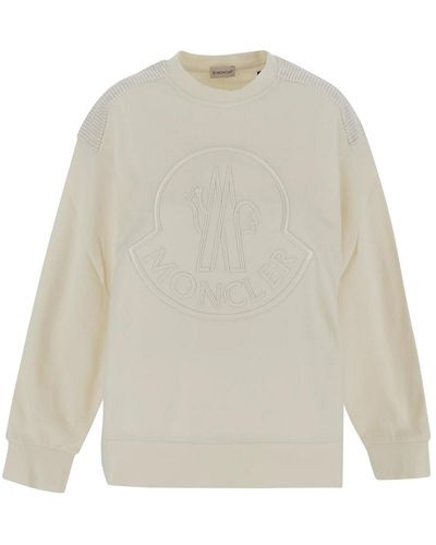 Moncler Sweatshirt With Long Sleeves - White