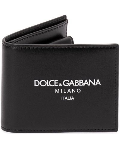 Dolce & Gabbana Bi-fold Wallet With Logo - Black