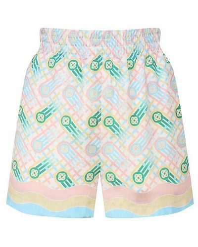 Casablancabrand Shorts In Silk - Green