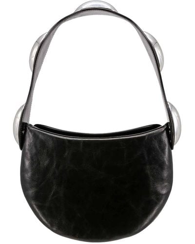 Alexander Wang Leather Shoulder Bag With Craquel Effect - Black