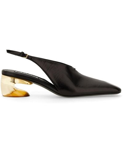 Jil Sander Court Shoes With Contrasting Heels - Black