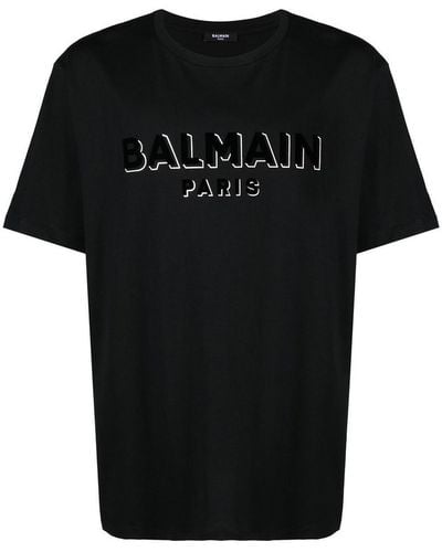 Balmain Logo-patcht-shirt - Black