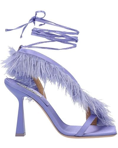 Sebastian Milano Feather Detailed Wrap Sandals - Blue
