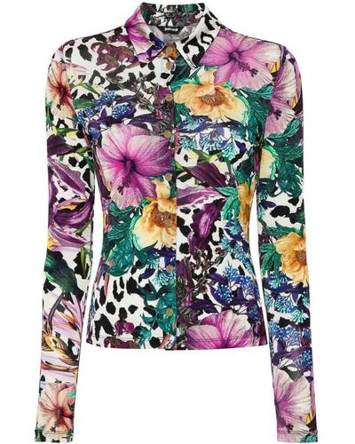 Just Cavalli Floral Blouse - White
