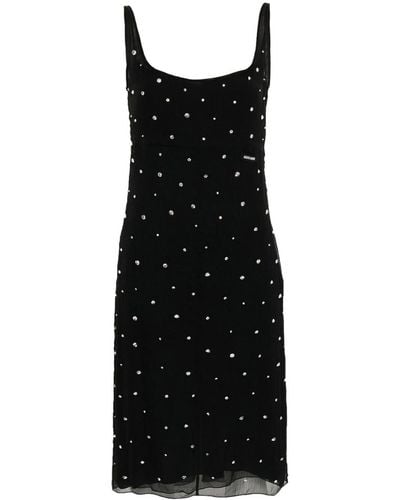 Miu Miu Chiffon Midi Dress - Black