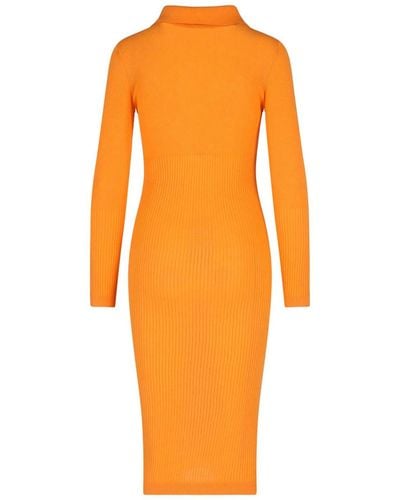Patou Midi Knit Dress - Orange