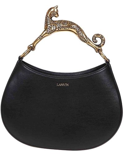 Lanvin Cat Hobo Bag In Leather - Black