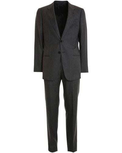 Armani Pinstriped Suit - Black