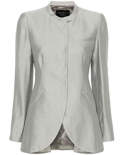 Emporio Armani Buttoned Blazer Jacket - Grey