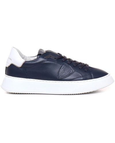 Philippe Model Temple Trainers With Logo Application - Blue
