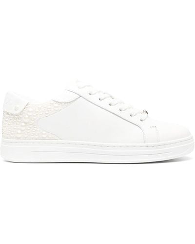 Jimmy Choo Rome/F Pearl-Embellished Sneakers - White