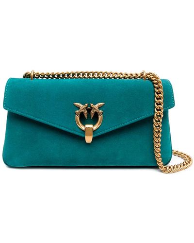 Pinko `cupido` Leather Baguette Bag - Blue