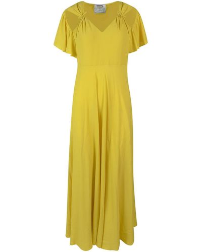 Vivetta Sustainable Silk Blend Long Dress - Yellow