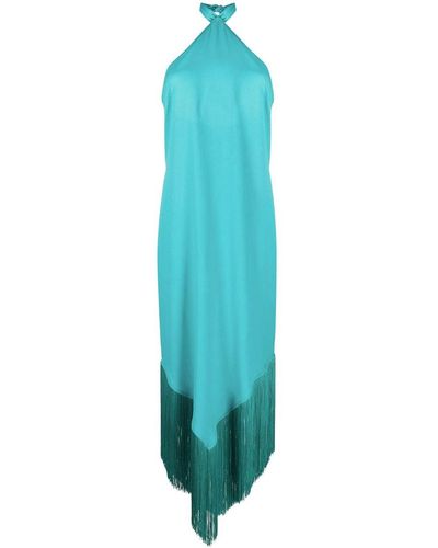 ‎Taller Marmo Nina Fringed Detail Midi Dress - Blue