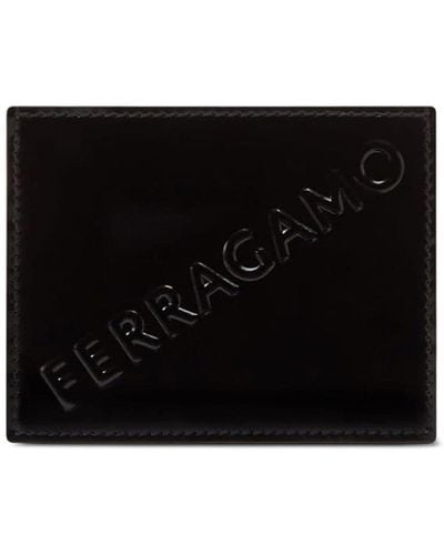 Ferragamo Logo Leather Wallet - Black