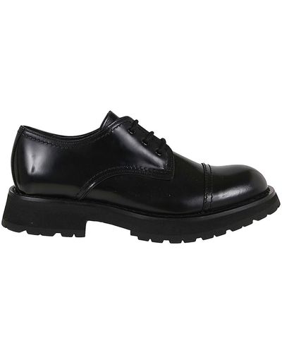 Alexander McQueen Leather Derby Lace-ups - Black
