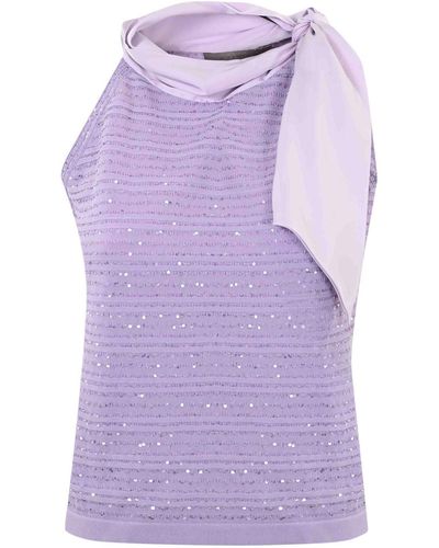 D. EXTERIOR Viscose Top With Sequins - Purple