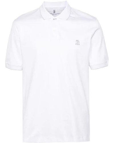 Brunello Cucinelli Logo Polo Shirt - White