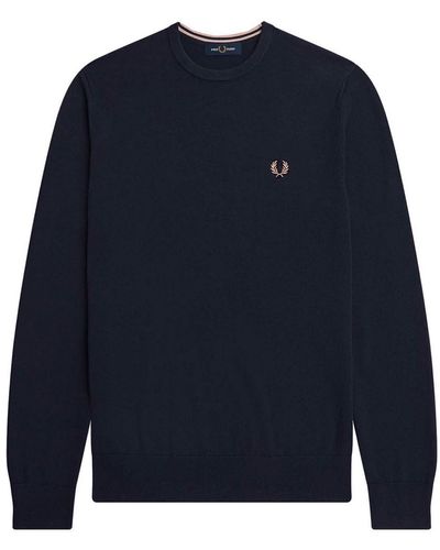 Fred Perry Wool And Cotton Jumper - Blue