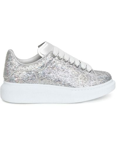 Alexander McQueen Oversize Glittered Sneakers - White