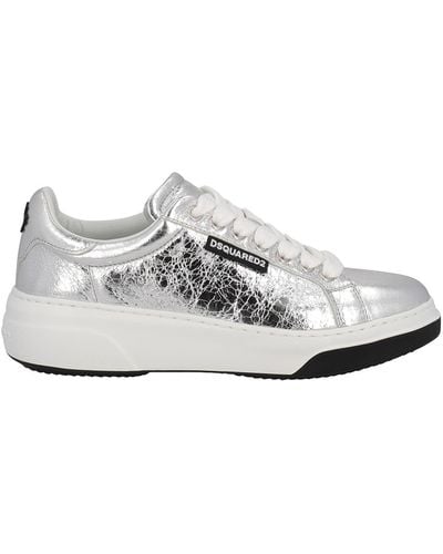 DSquared² Trainers In Laminated Crackle - White