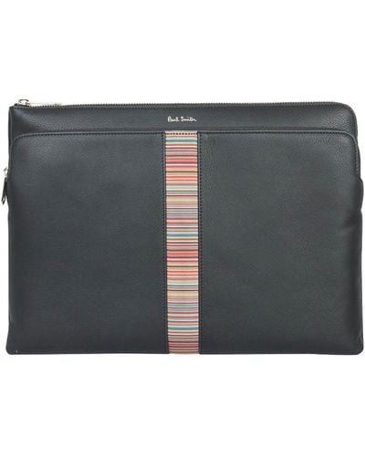 Paul Smith Leather Docut Bag - Gray