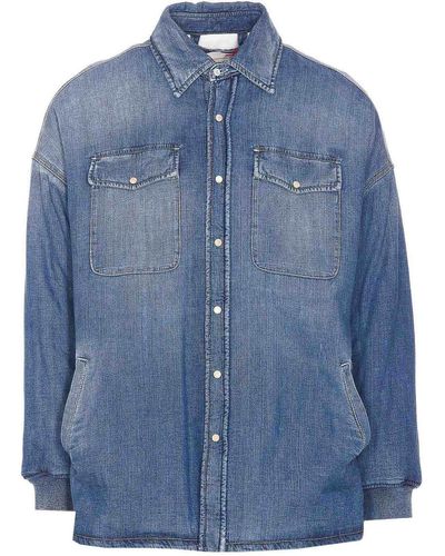 Alexander McQueen Denim Shirt With Frontal Buttons - Blue