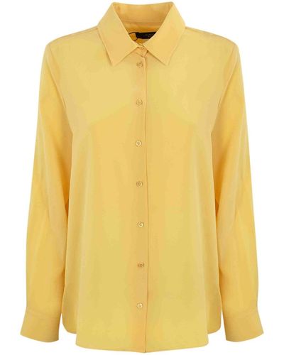 Weekend by Maxmara Geo Chine Crepe Shirt - Yellow