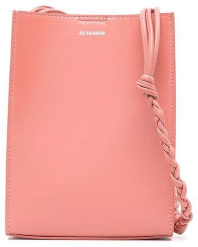 Jil Sander Leather Bag With Logo And Knot Details - Pink