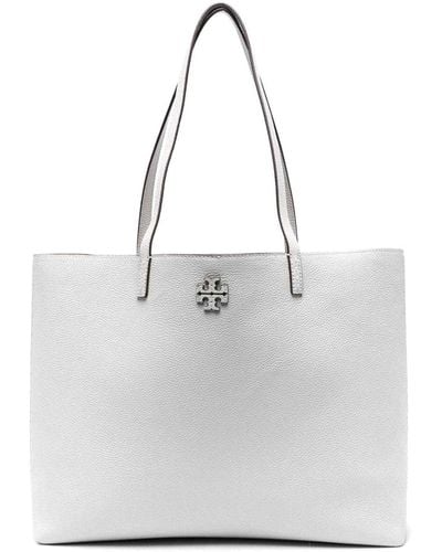 Tory Burch Mcgraw Leather Tote Bag - White