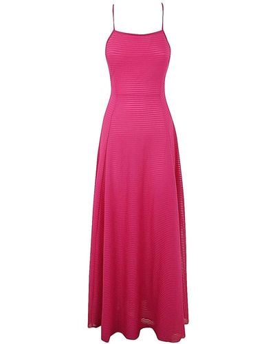 Emporio Armani Striped Long Dress - Pink