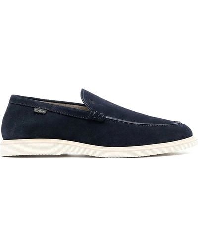 Hogan Suede Lace-ups With Rubber Sole - Blue