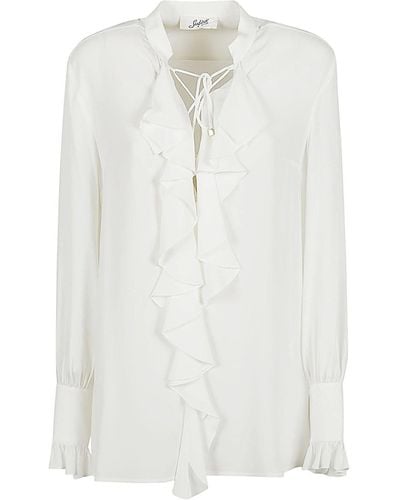 The Seafarer Milly Ruched Shirt - White