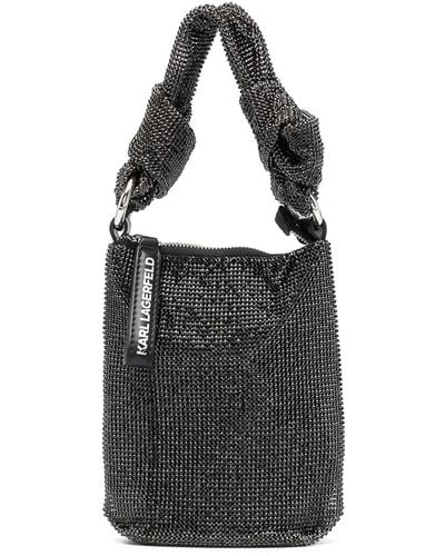 Karl Lagerfeld Knotted Bucket Bag - Black