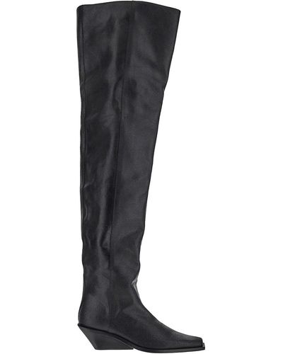 Ann Demeulemeester Boot With Squared Toe - Black
