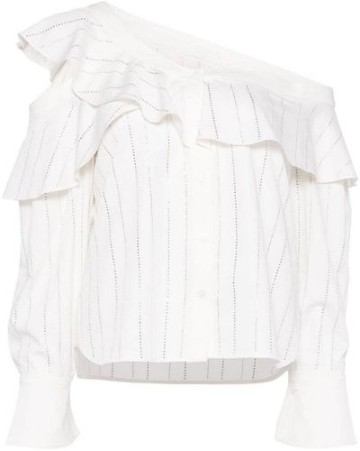 Self-Portrait Blouse With Ruffles - White