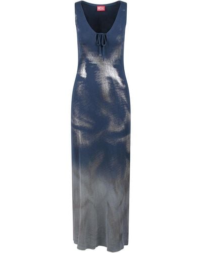 DIESEL M-idelle Long Ribbed Dress - Blue