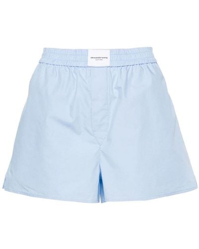 Alexander Wang Logo Patch Shorts - Blue