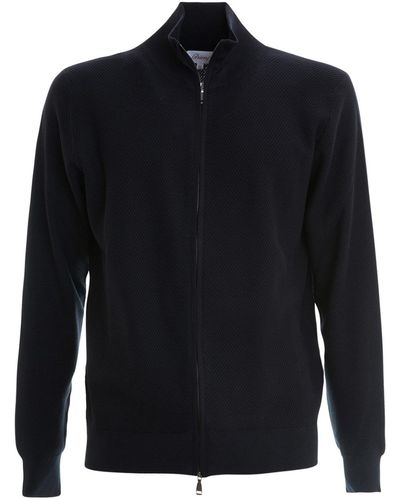 Brioni Knitted Cotton Cardigan - Blue
