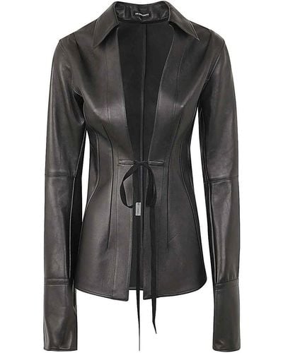 Ann Demeulemeester Linsey Open Front Fitted Shirt - Black