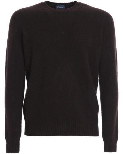 Drumohr Brushed Lambswool Sweater - Black