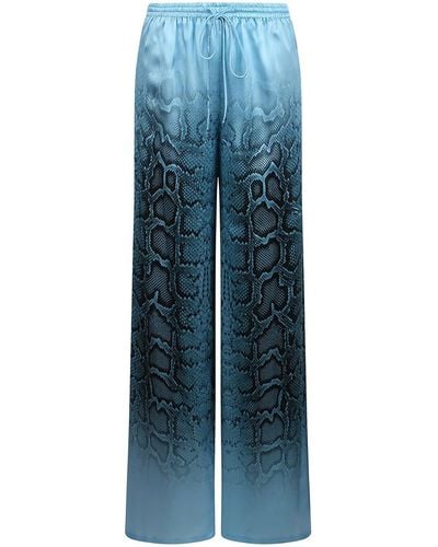 Ermanno Scervino jogger Trousers With Snake Print - Blue