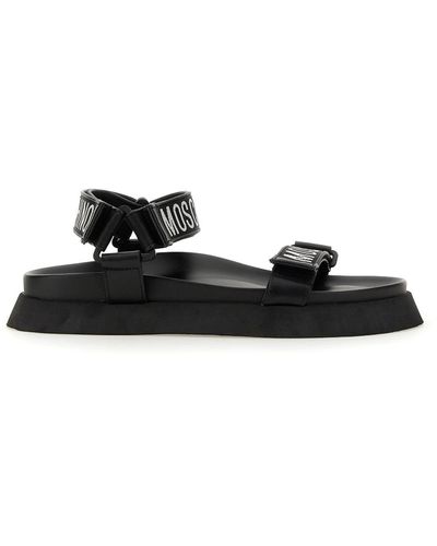 Moschino Sandal With Logo - Black