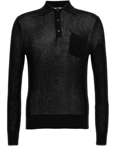 Ballantyne Cotton Knit Polo Shirt - Black