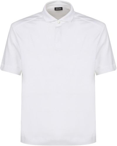 Zegna Polo T-shirt In Cotton - White