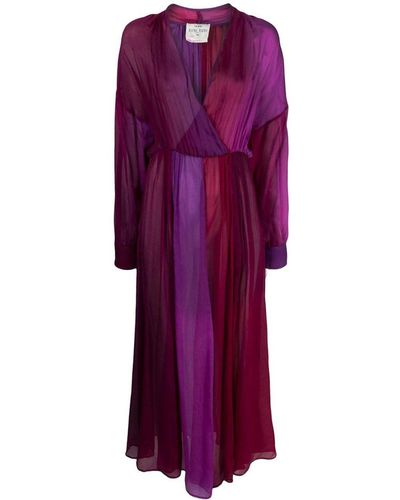 Forte Forte Silk Long Shaded Dress - Purple