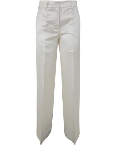 P.A.R.O.S.H. Satin Viscose And Linen Trousers - Grey